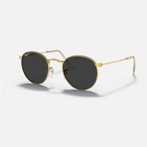 Ray ban gold and black, circular metal sunglasses